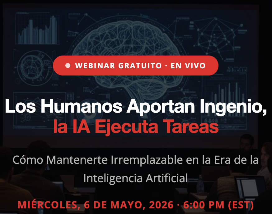 Imagen del webinar: Irremplazable en la Era de la IA