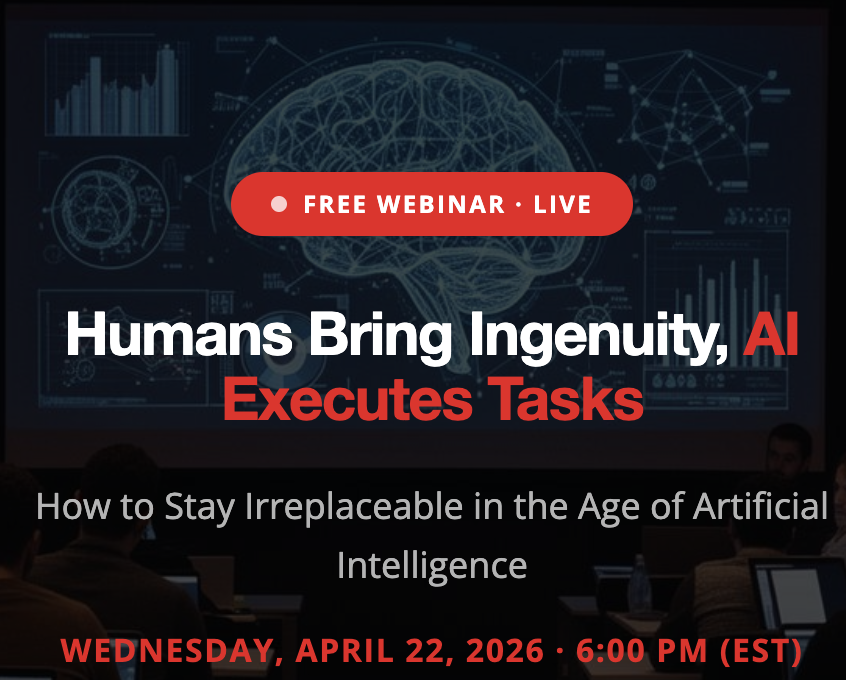 Imagen del webinar: Stay Irreplaceable in the AI Age